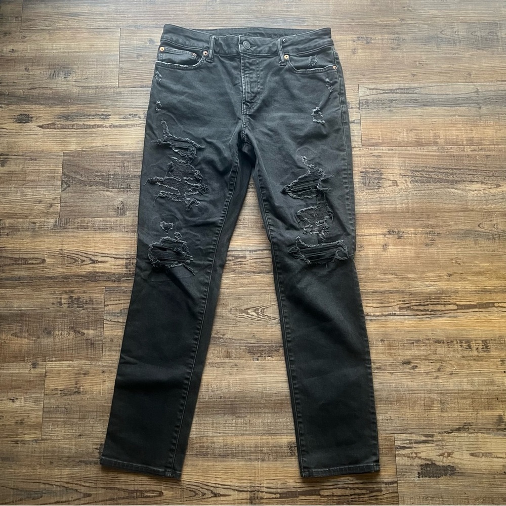 American Eagle Mens 30x30 Black Wash Next Level Flex Straight Leg Jeans